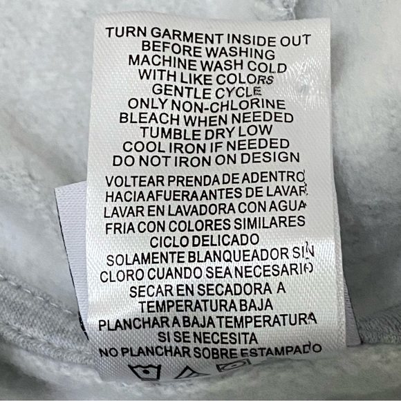 DISNEY Minnie Mouse Embroidered Bow Flowers Gray Hooded Sweatshirt Size L - Picture 11 of 12